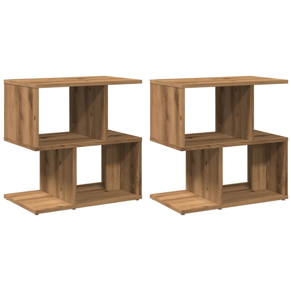 Vidaxl (Artisan Oak, 2 Pcs) 1/2X Bedside Cabinet Chipboard Home Telephone Stand Set Multi Colours