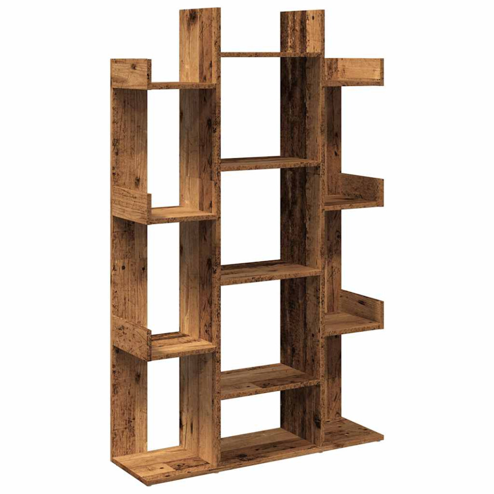 Vidaxl Book Cabinet Old Wood 86X25.5x140 Cm Engineered Wood Bookshelf
