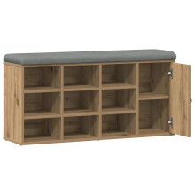 (artisan oak) vidaXL Shoe Bench Entryway Storage Bench Hallway Shoe Rack Engineered Wood