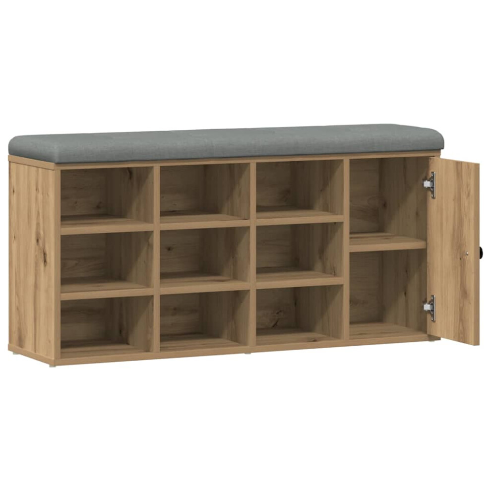 Vidaxl (Artisan Oak) Shoe Bench Entryway Storage Bench Hallway Shoe Rack Engineered Wood