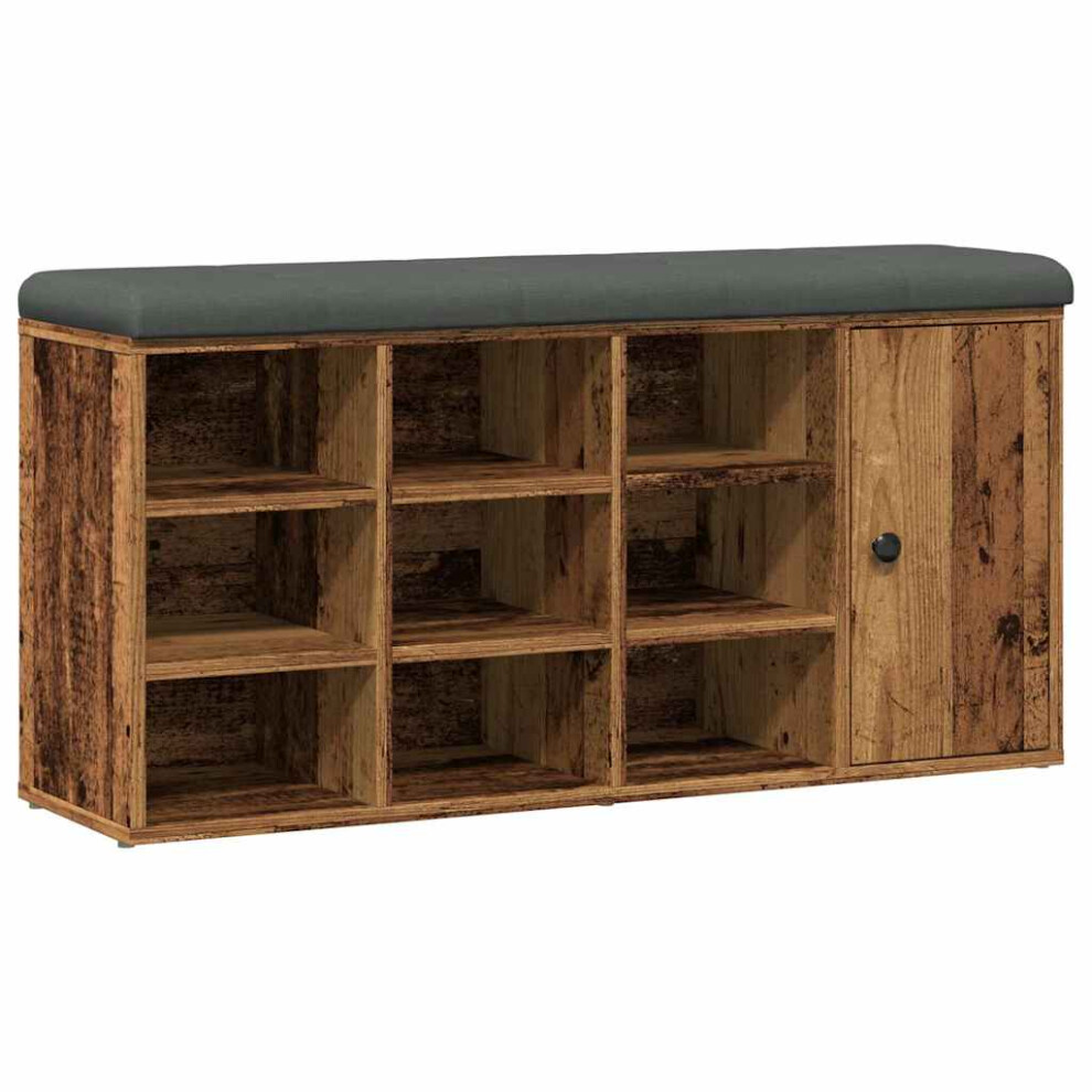 Vidaxl (Old Wood) Shoe Bench Entryway Storage Bench Hallway Shoe Rack Engineered Wood