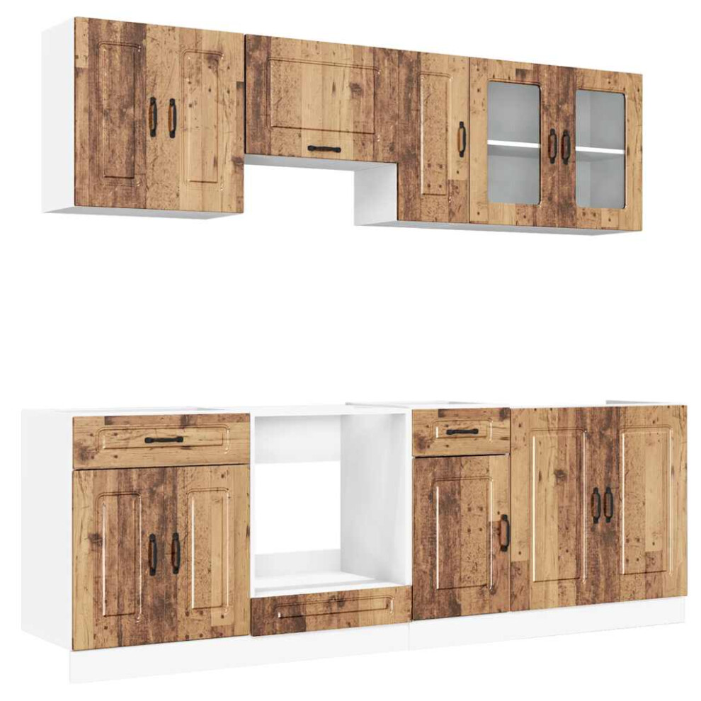 Vidaxl (Old Wood) 8 Piece Kitchen Cabinet Set Kalmar Grey Sonoma Engineered Wood