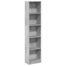 vidaXL Bookcase Bookshelf Rack Storage Cabinet Concrete Grey Engineered Wood