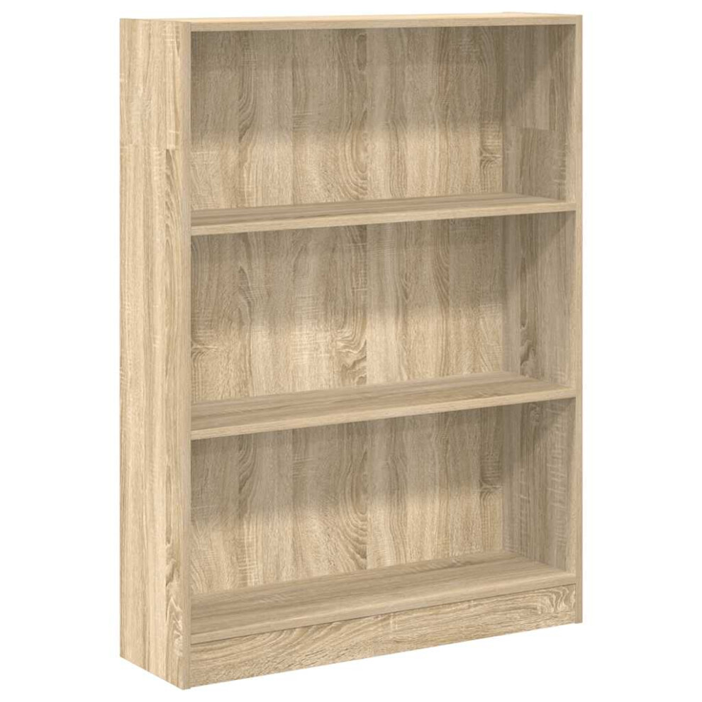 Vidaxl (Sonoma Oak, 80 X 24 X 109 Cm) Book Cabinet Display Rack Bookshelf Storage Shelf Rack Engineered Wood