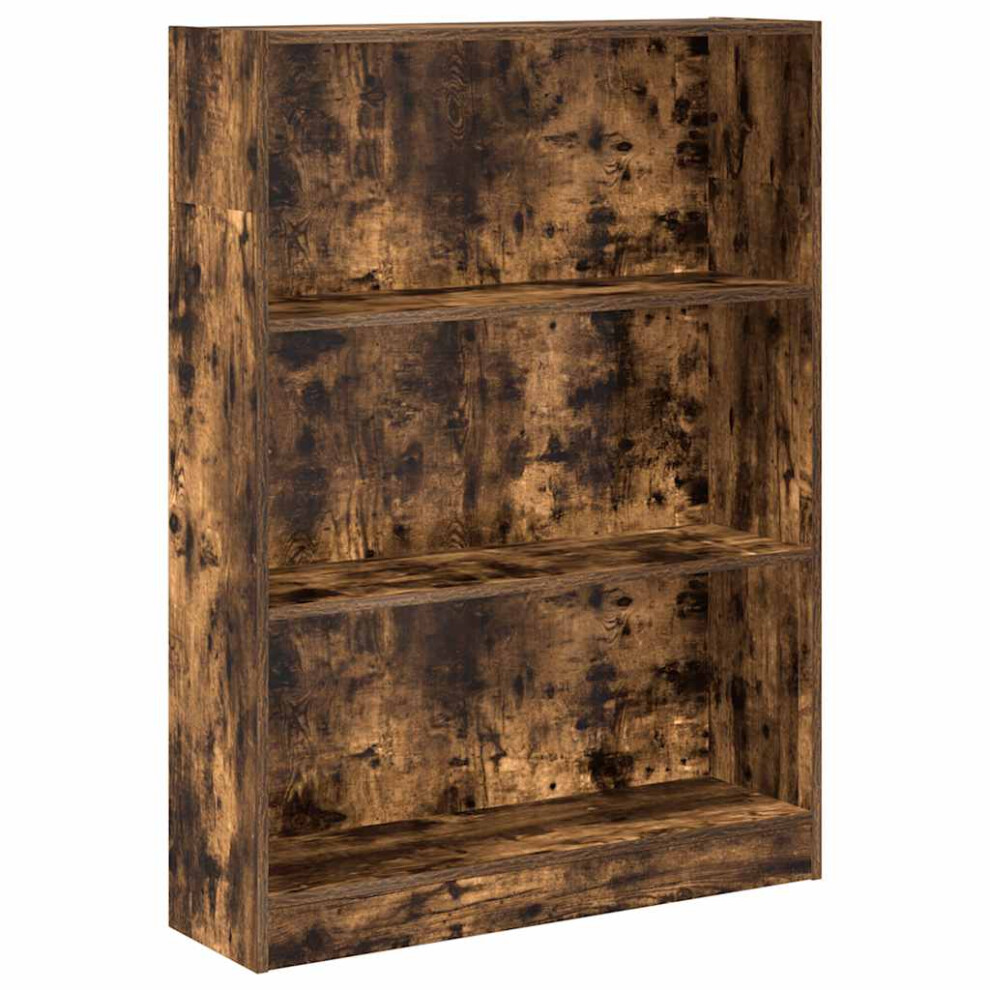 Vidaxl (Smoked Oak, 80 X 24 X 109 Cm) Book Cabinet Display Rack Bookshelf Storage Shelf Rack Engineered Wood