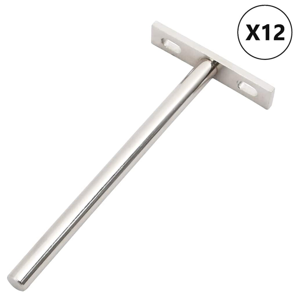(10 X 150 Mm) Vidaxl Floating Shelf Brackets 12Pcs Invisible Ã10X100 Mm Carbon Steel 8721158508676
