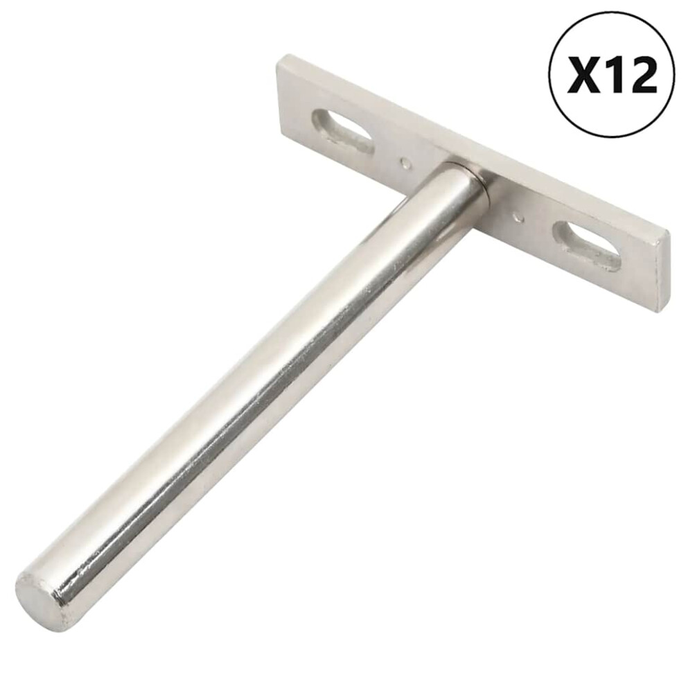 (10 X 100 Mm) Vidaxl Floating Shelf Brackets 12Pcs Invisible Ã10X100 Mm Carbon Steel 8721158508669