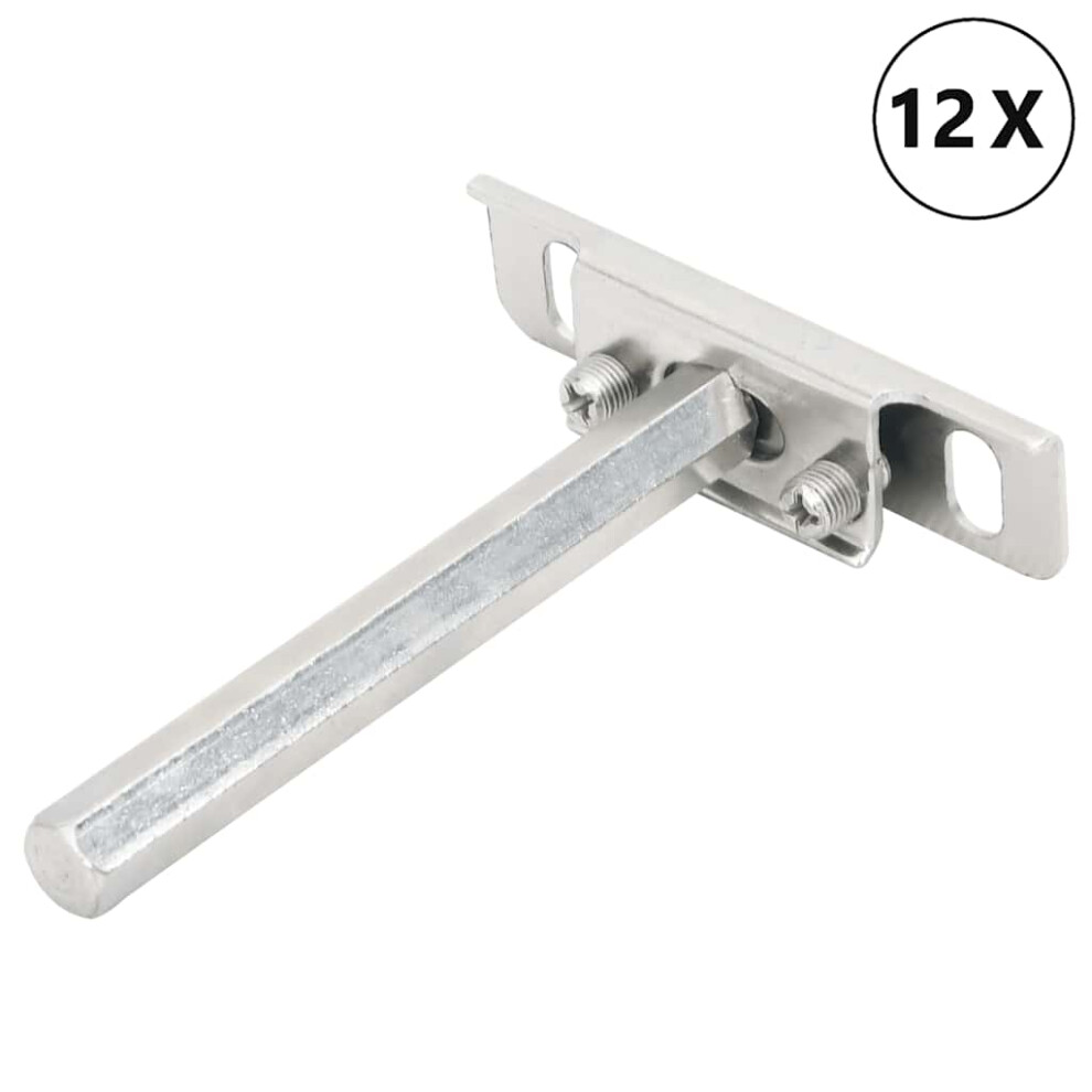 Vidaxl (12 X 100 Mm) Floating Shelf Brackets 12Pcs Invisible Wall Storage Shelf Carbon Steel