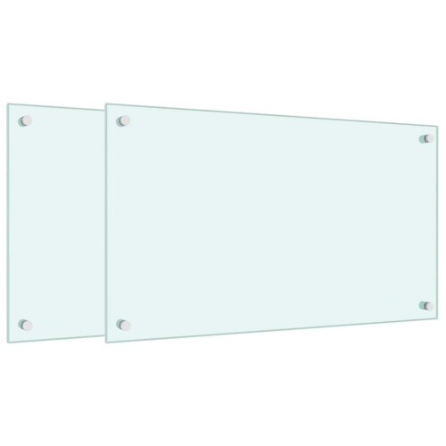 VidaXL (white, 70 x 40 cm) vidaXL Kitchen Backsplash Wall Tile Panel Kitchen Back Wall Tempered Glass