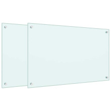 (white, 80 x 50 cm) vidaXL Kitchen Backsplash Wall Tile Panel Kitchen Back Wall Tempered Glass