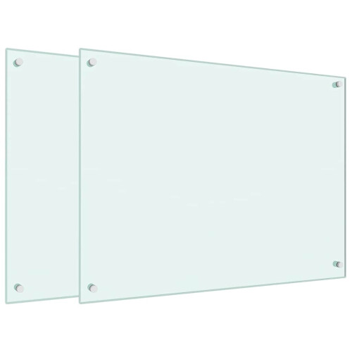 VidaXL (white, 80 x 60 cm) vidaXL Kitchen Backsplash Wall Tile Panel Kitchen Back Wall Tempered Glass