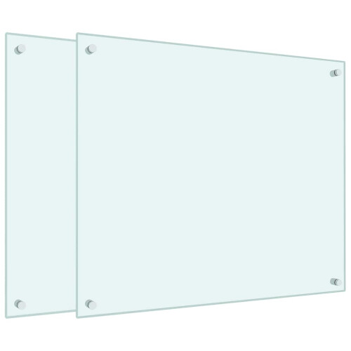VidaXL (white, 70 x 60 cm) vidaXL Kitchen Backsplash Wall Tile Panel Kitchen Back Wall Tempered Glass