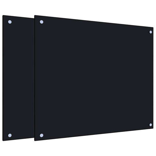 VidaXL (black, 70 x 60 cm) vidaXL Kitchen Backsplash Wall Tile Panel Kitchen Back Wall Tempered Glass