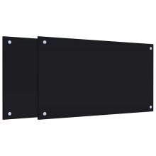 (black, 70 x 40 cm) vidaXL Kitchen Backsplash Wall Tile Panel Kitchen Back Wall Tempered Glass