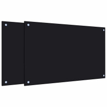 (black, 80 x 50 cm) vidaXL Kitchen Backsplash Wall Tile Panel Kitchen Back Wall Tempered Glass