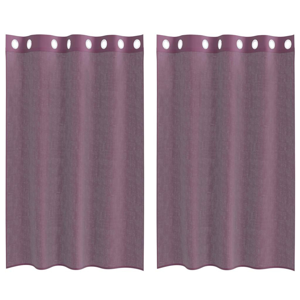 Vidaxl (Purple, 140 X 175 Cm) Voile Curtains With Grommets 2 Pcs Apple Green 140X225 Cm Net Curtain