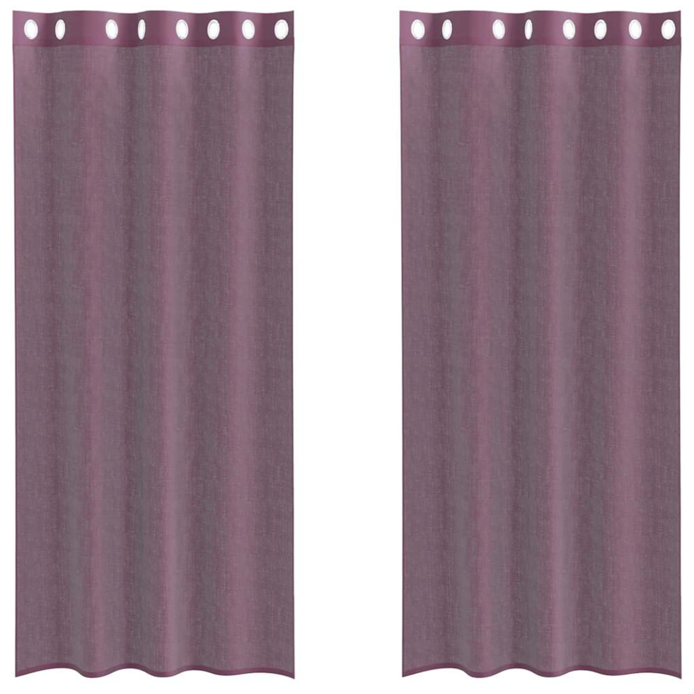 Vidaxl (Purple, 140 X 225 Cm) Voile Curtains With Grommets 2 Pcs Apple Green 140X225 Cm Net Curtain