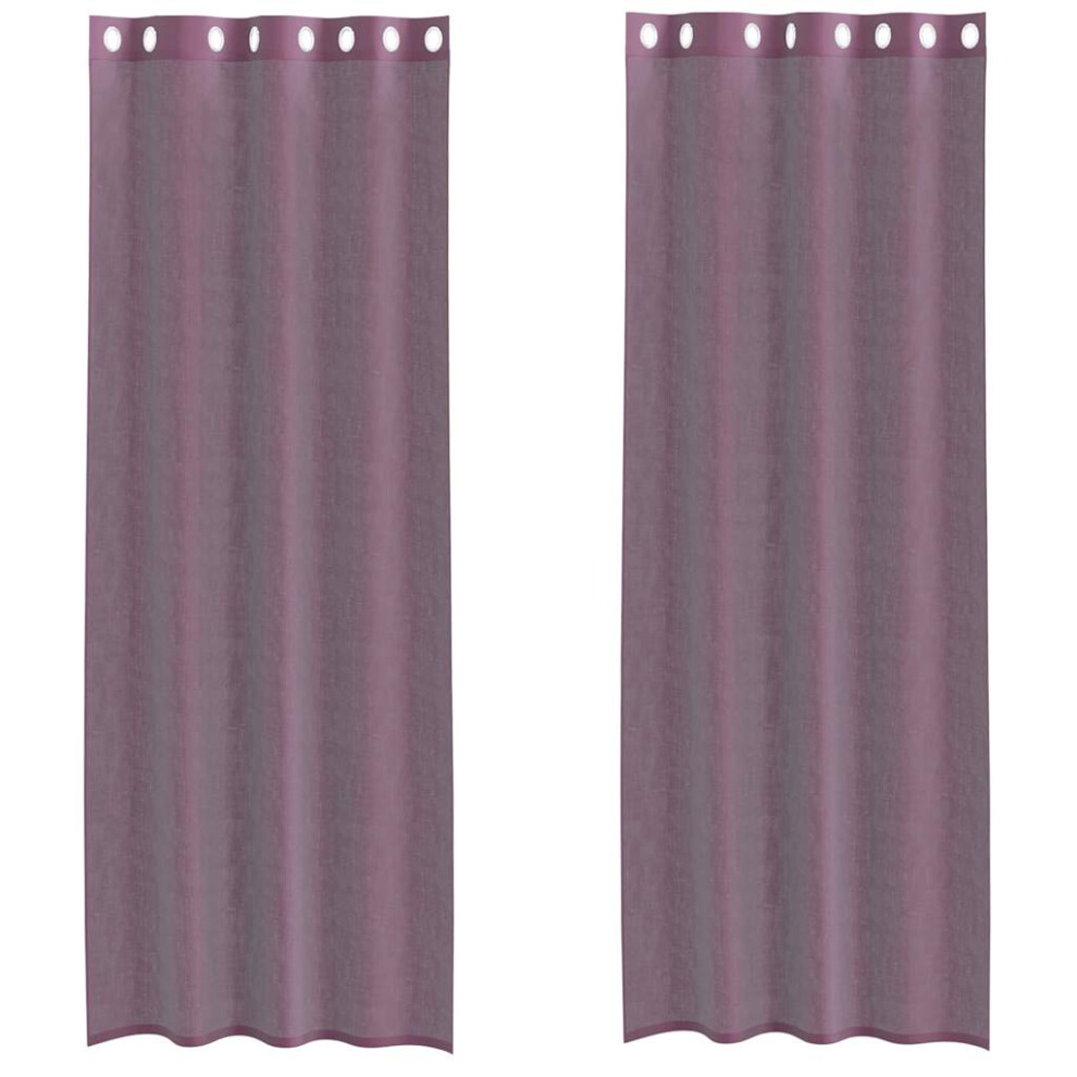 Vidaxl (Purple, 140 X 300 Cm) Voile Curtains 2 Pcs Net Curtain Sheer Curtain