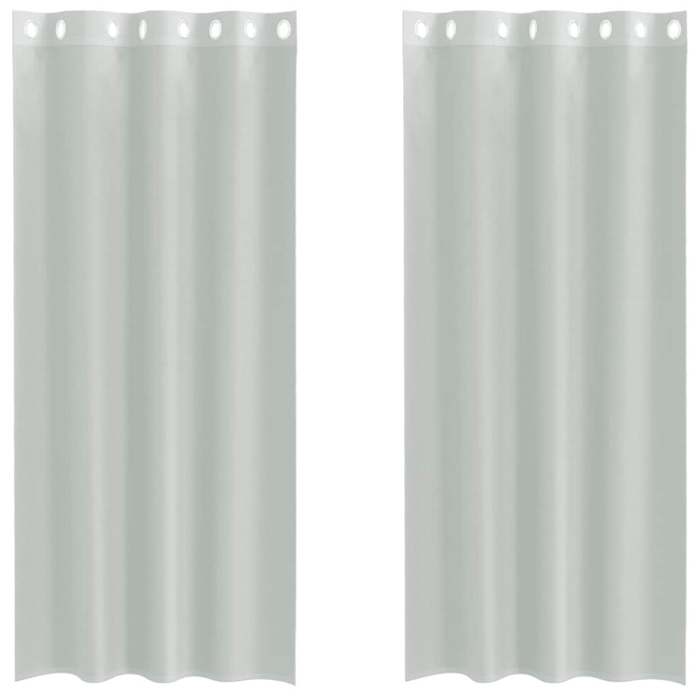 Vidaxl (Light Grey, 140 X 225 Cm) Voile Curtains With Grommets 2 Pcs Apple Green 140X225 Cm Net Curtain