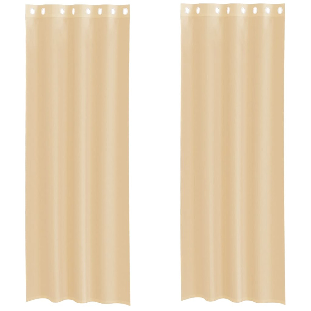 Vidaxl (Sand, 140 X 300 Cm) Voile Curtains 2 Pcs Net Curtain Sheer Curtain