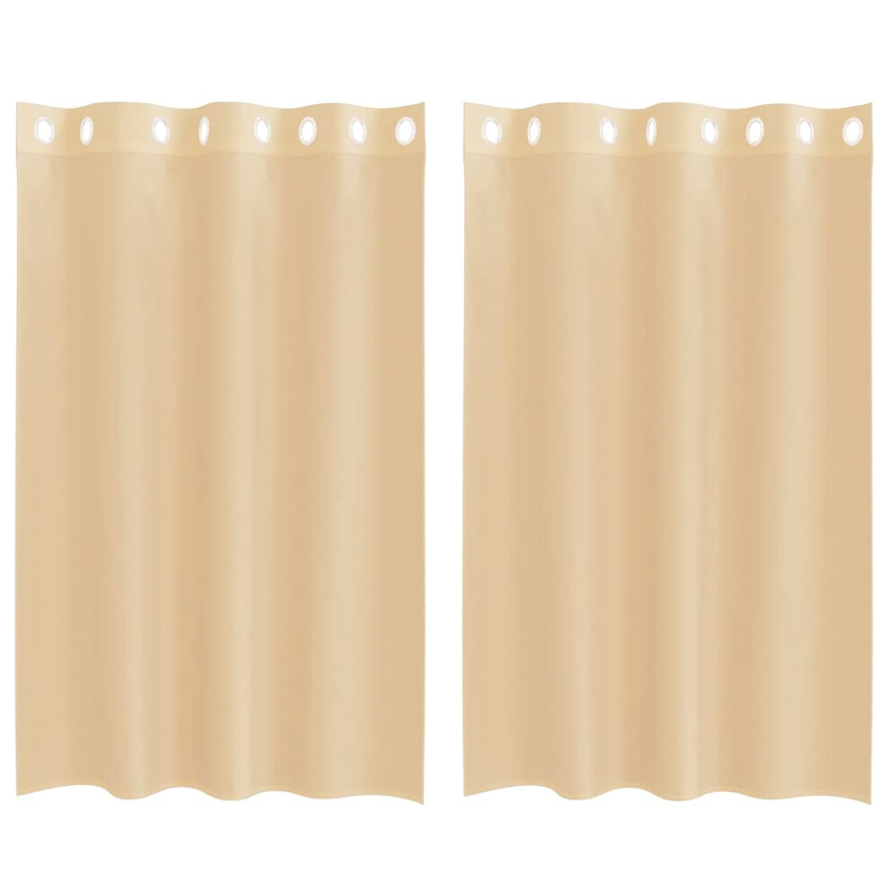 Vidaxl (Sand, 140 X 175 Cm) Voile Curtains With Grommets 2 Pcs Apple Green 140X225 Cm Net Curtain