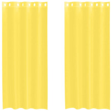 (yellow, 140 x 245 cm) vidaXL Voile Curtains with Grommets 2 pcs Apple Green 140x225 cm net curtain