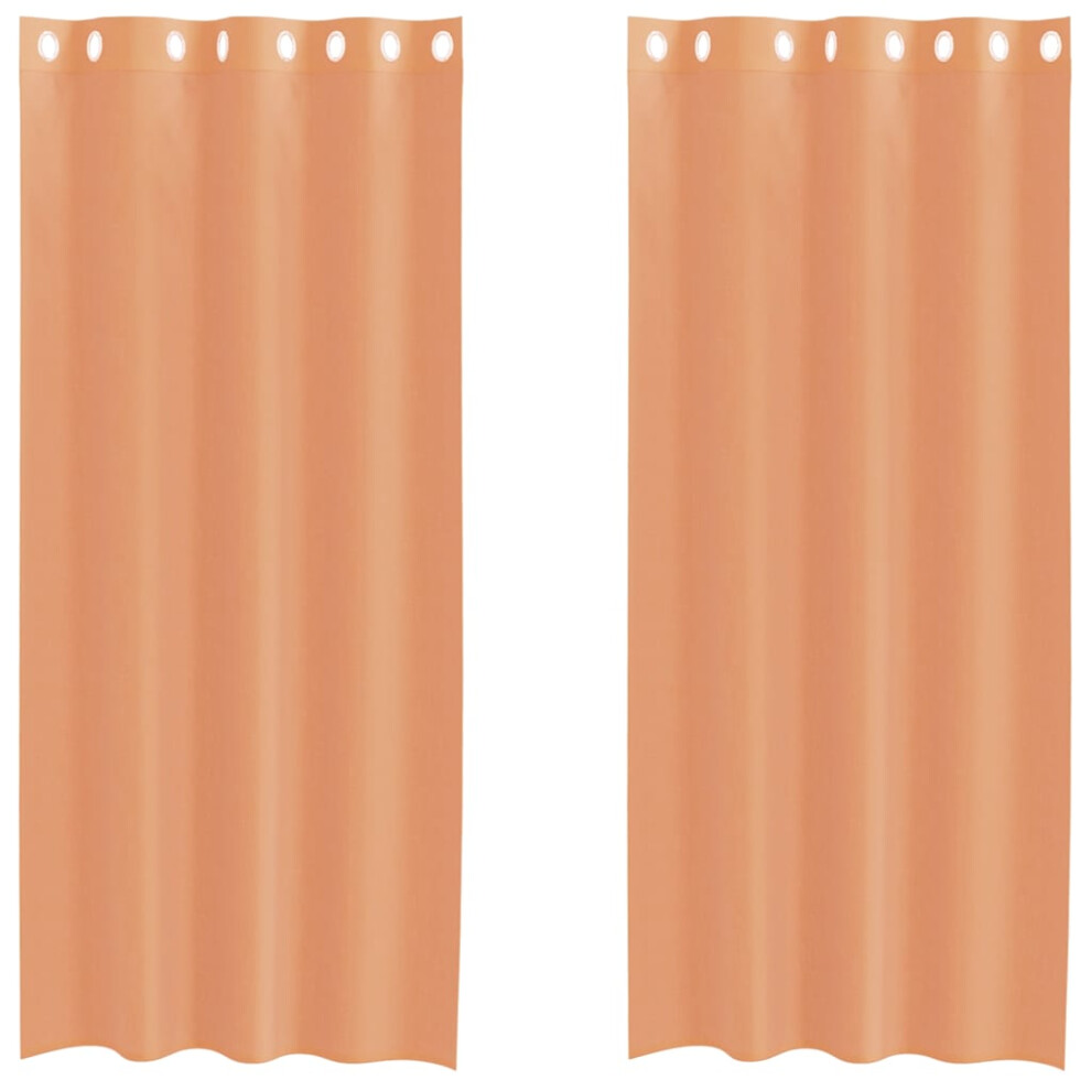 Vidaxl (Terracotta, 140 X 225 Cm) Voile Curtains With Grommets 2 Pcs Apple Green 140X225 Cm Net Curtain