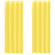 (yellow, 140 x 300 cm) vidaXL Voile Curtains 2 pcs net curtain sheer curtain