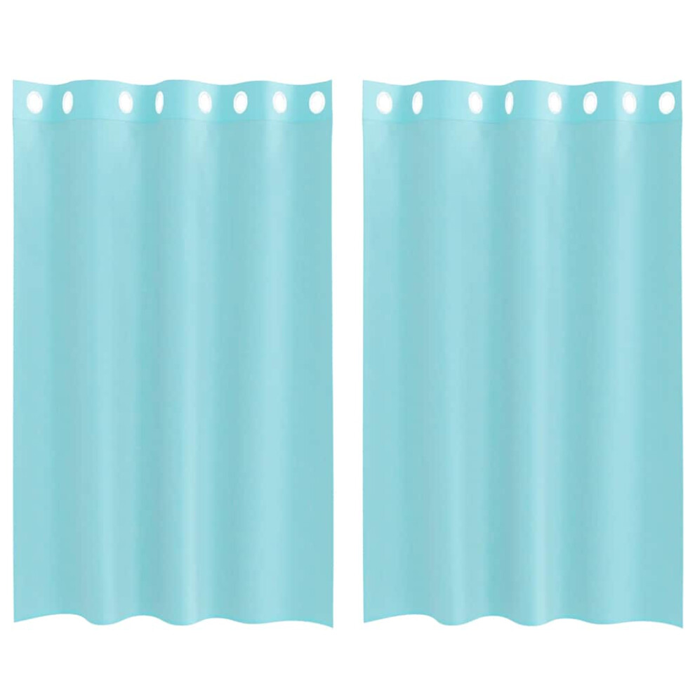 Vidaxl (Turquoise, 140 X 175 Cm) Voile Curtains With Grommets 2 Pcs Apple Green 140X225 Cm Net Curtain