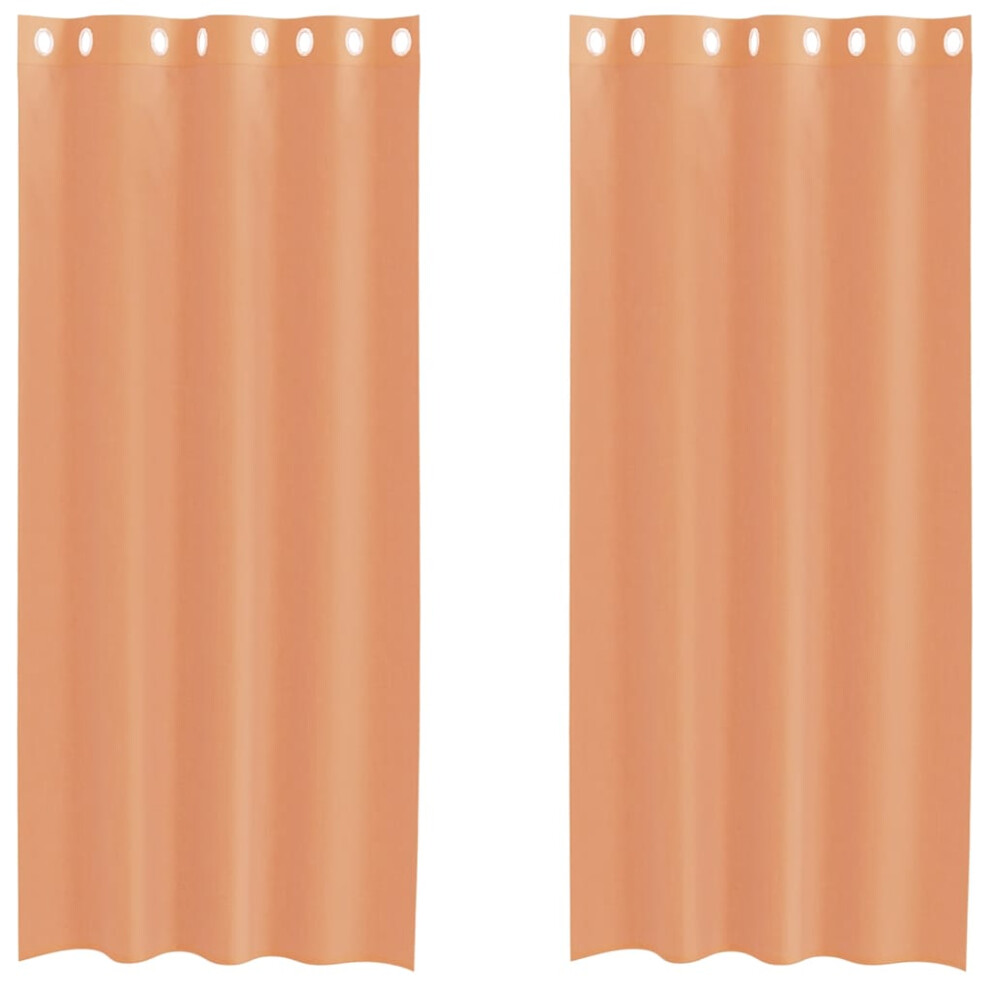 Vidaxl (Terracotta, 140 X 245 Cm) Voile Curtains With Grommets 2 Pcs Apple Green 140X225 Cm Net Curtain
