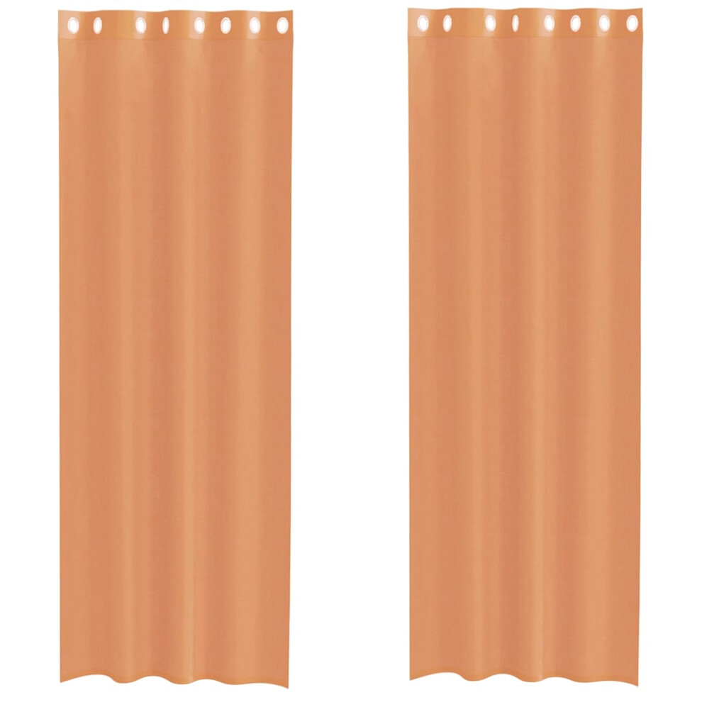 Vidaxl (Terracotta, 140 X 300 Cm) Voile Curtains 2 Pcs Net Curtain Sheer Curtain