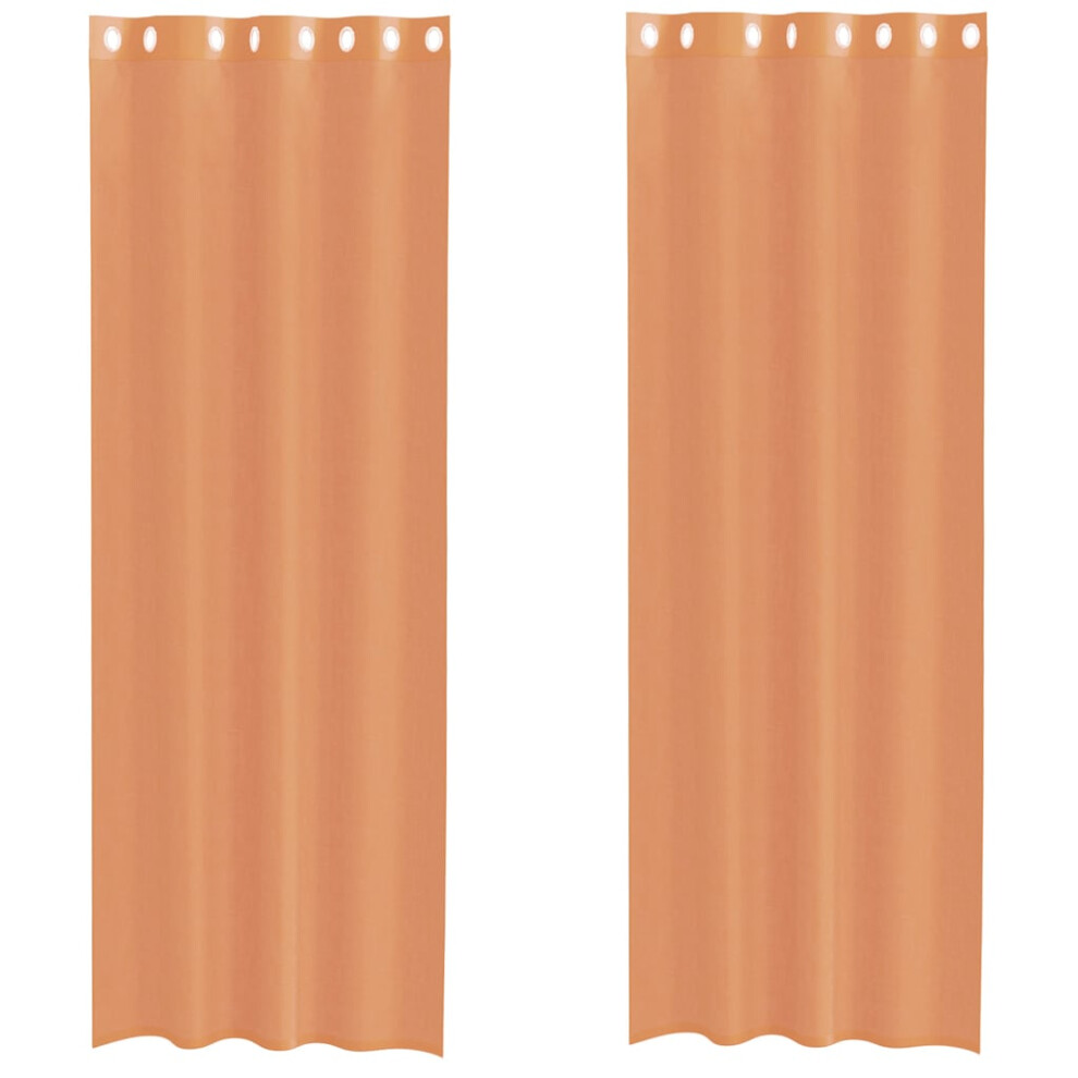 Vidaxl (Terracotta, 140 X 260 Cm) Voile Curtains With Grommets 2 Pcs Apple Green 140X225 Cm Net Curtain