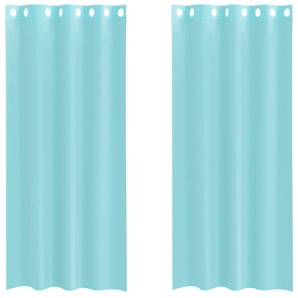 Vidaxl (Turquoise, 140 X 225 Cm) Voile Curtains With Grommets 2 Pcs Apple Green 140X225 Cm Net Curtain