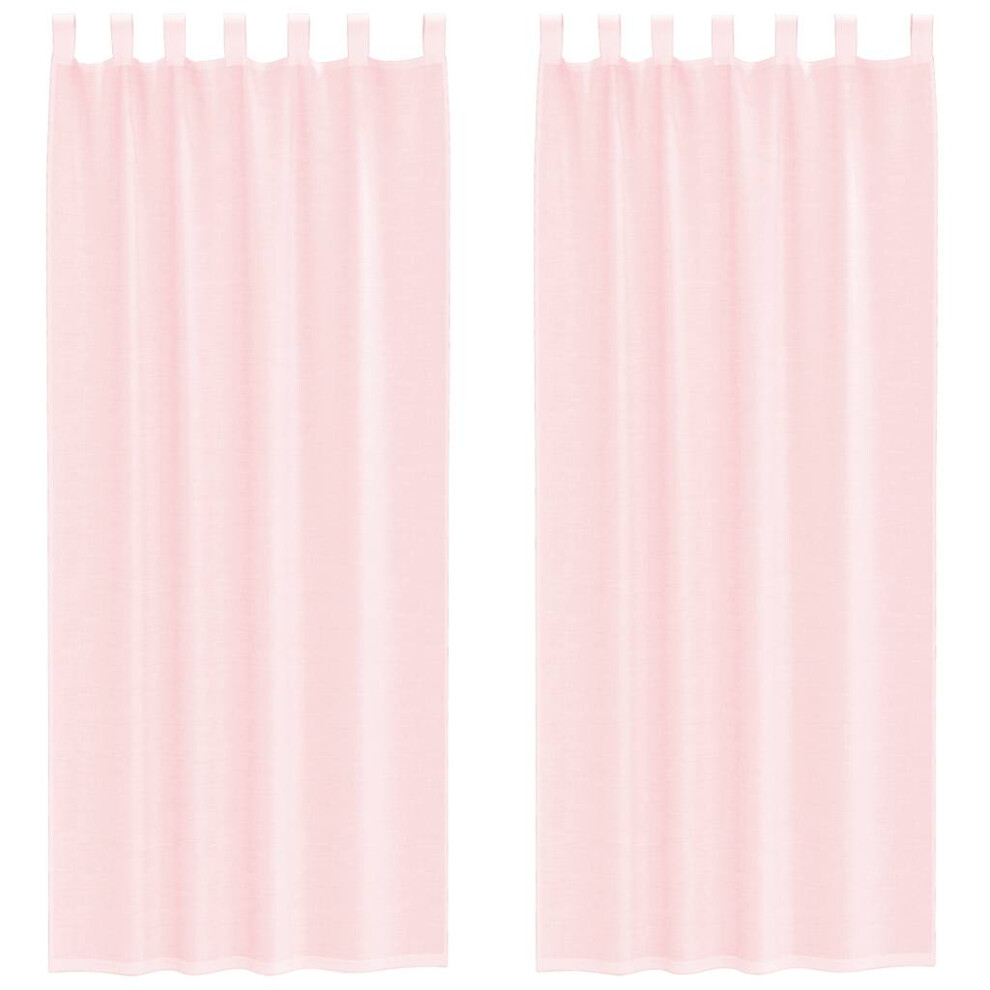 Vidaxl (Light Pink, 140 X 260 Cm) Voile Curtains 2 Pcs Net Curtain Sheer Curtain