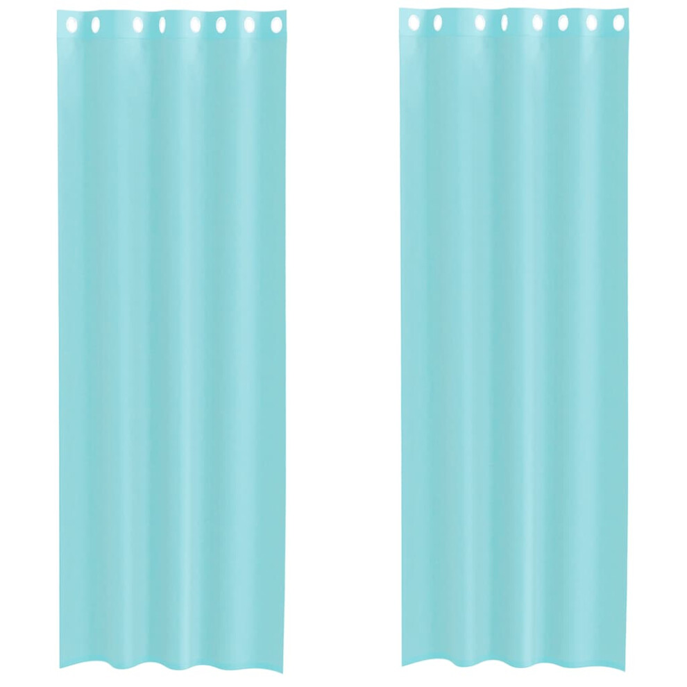 Vidaxl (Turquoise, 140 X 260 Cm) Voile Curtains With Grommets 2 Pcs Apple Green 140X225 Cm Net Curtain