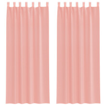 vidaXL Voile Curtains with Rod Pockets 2 pcs Pink net curtain sheer curtain
