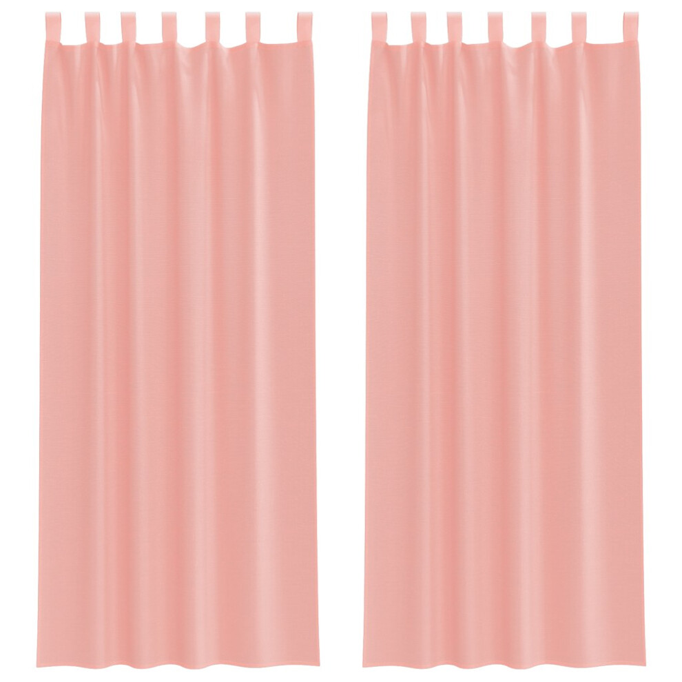 Vidaxl Voile Curtains With Rod Pockets 2 Pcs Pink Net Curtain Sheer Curtain