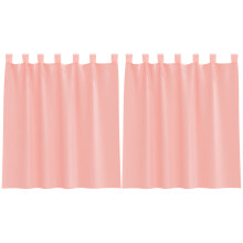 vidaXL Voile Curtains with Rod Pockets 2 pcs Pink net curtain sheer curtain