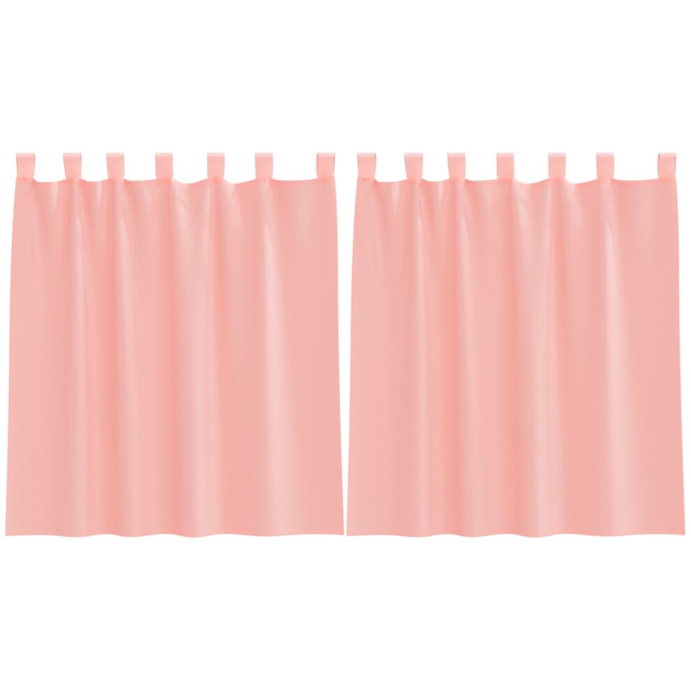 Vidaxl Voile Curtains With Rod Pockets 2 Pcs Pink Net Curtain Sheer Curtain