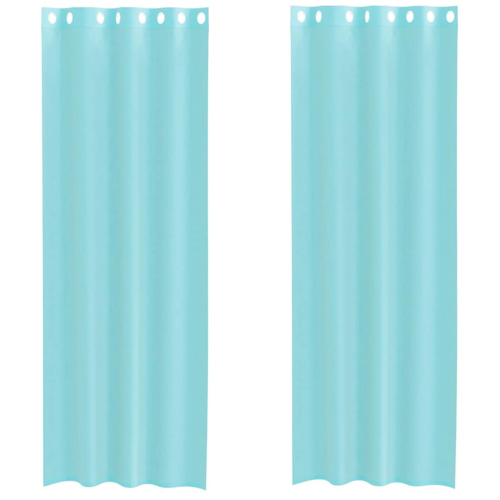 Vidaxl (Turquoise, 140 X 300 Cm) Voile Curtains 2 Pcs Net Curtain Sheer Curtain