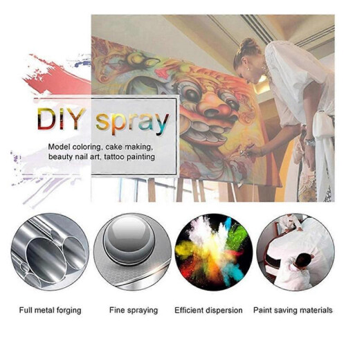 Dual Action Extra Battery Airbrush Kit with Compressor Replaceable Battery Cordless Air Brush Set f 2