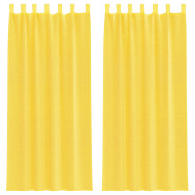 vidaXL Voile Curtains with Rod Pockets 2 pcs Yellow net curtain sheer curtain