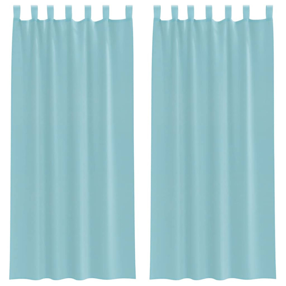 Vidaxl Voile Curtains With Rod Pockets 2 Pcs Turquoise Net Curtain