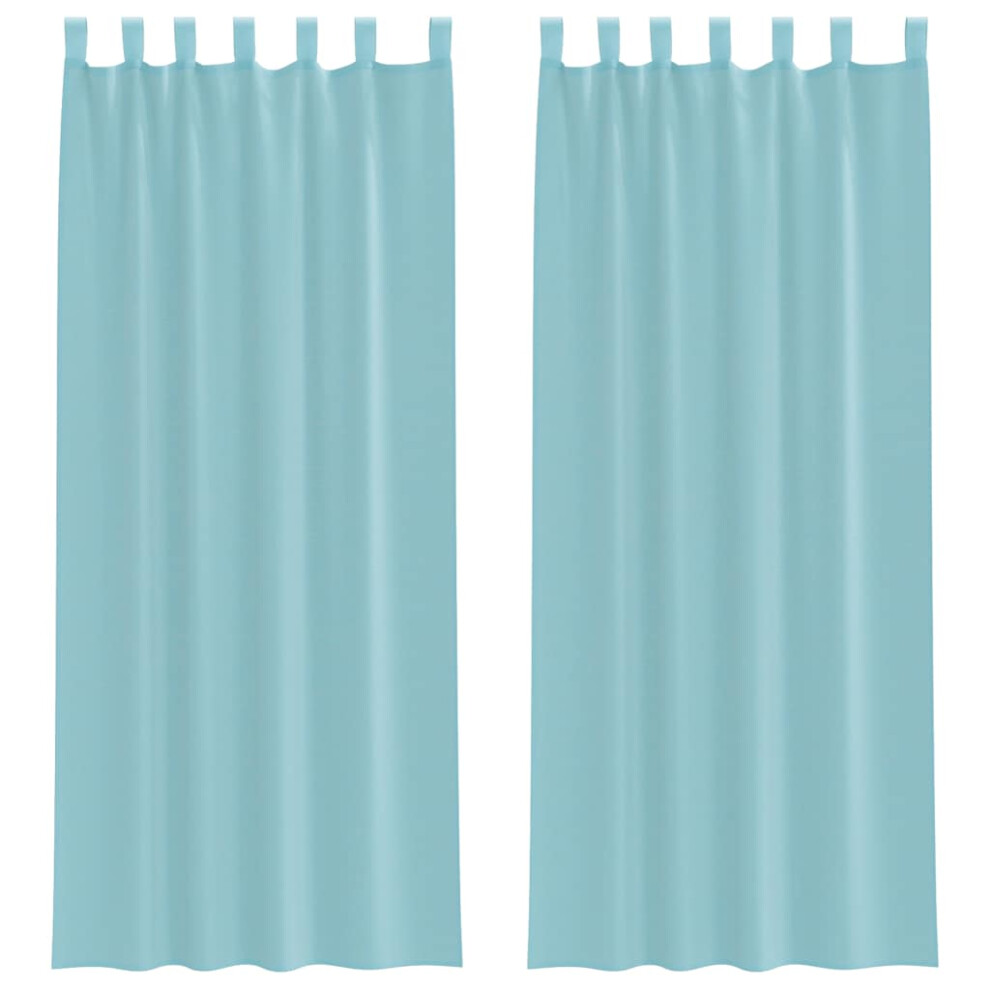 Vidaxl Voile Curtains With Rod Pockets 2 Pcs Turquoise Net Curtain