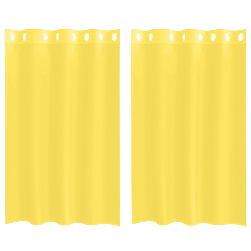 Vidaxl (Yellow, 140 X 175 Cm) Voile Curtains With Grommets 2 Pcs Apple Green 140X225 Cm Net Curtain
