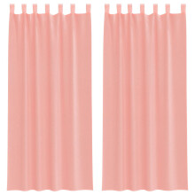 vidaXL Voile Curtains with Rod Pockets 2 pcs Pink net curtain sheer curtain