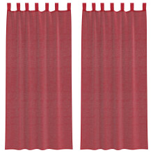 vidaXL Voile Curtains with Rod Pockets 2 pcs Wine Red net curtain