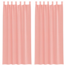 vidaXL Voile Curtains with Rod Pockets 2 pcs Pink net curtain sheer curtain