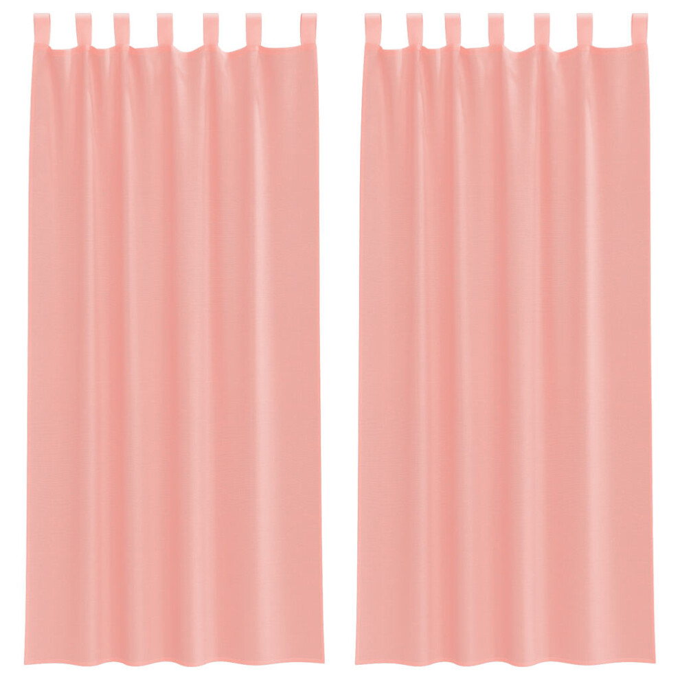 Vidaxl Voile Curtains With Rod Pockets 2 Pcs Pink Net Curtain Sheer Curtain