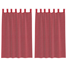 vidaXL Voile Curtains with Rod Pockets 2 pcs Wine Red net curtain